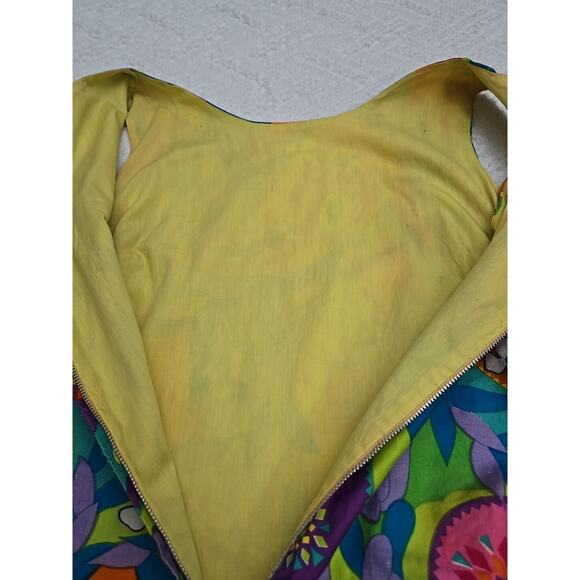 1960s Japanese Retro Mod Screen-Printed Shift Dress Bust 34 Small READ - Picture 6 of 16